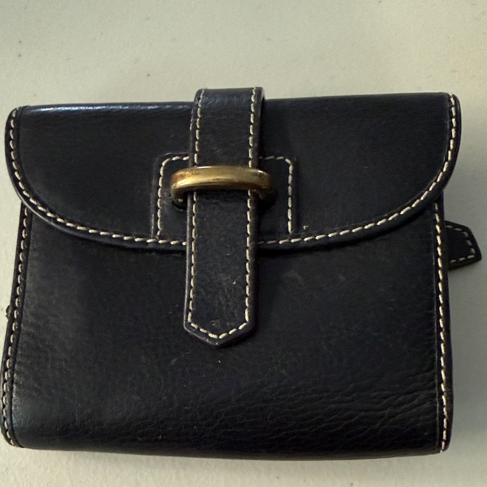 Dooney & Bourke Black Wallet with Gold Accent